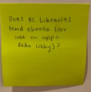 Does BC Libraries lend ebooks (for use on apps like Libby)?