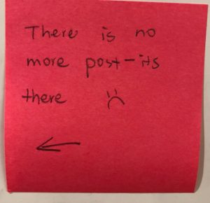 There is no more post-its there