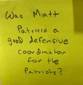 Was Matt Patricia a good defensive coordinator for the Patriots?