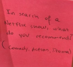 In search of a Netflix show, what do you recommend? (Comedy, action, drama)