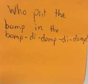 Who put the bomp in the bomp-di-domp-di-dong?