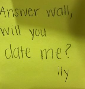 Answer Wall, will you date me? ILY
