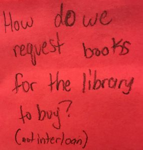 How do we request books for the library to buy? (Not interloan)
