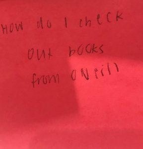 How do I check out books from O'Neill?