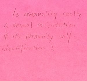 Is asexuality really a sexual orientation if its primarily self-identification?
