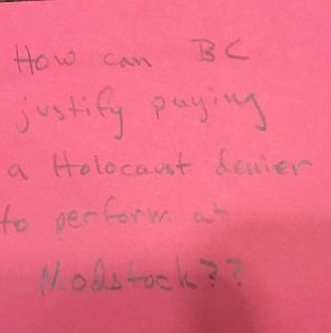 How can BC justify paying a Holocaust denier to perform at Modstock??