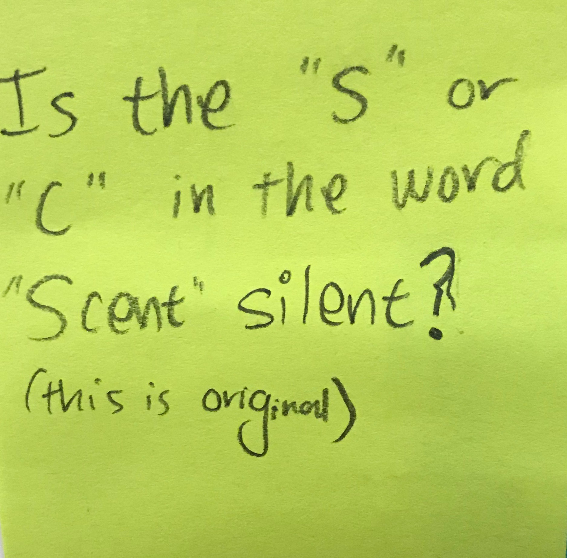 Is The S Or C In The Word scent Silent The Answer Wall