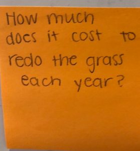 How much does it cost to redo the grass each year?