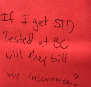 If I get STD tested at BC will they bill my insurance?