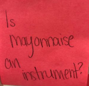 Is mayonnaise an instrument?