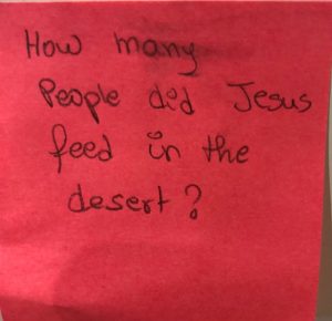 How many people did Jesus feed in the desert?