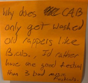 Why does CAB only get washed old rappers like B.O.B. I'd rather have one good festival than 3 bad music festivals.