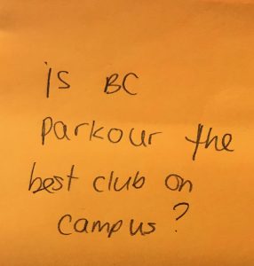 Is BC parkour the best club on campus?