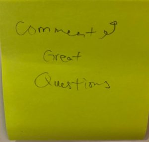 Comment: Great Questions