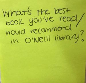 What is the best book you've read/ would recommend in O'Neill library?