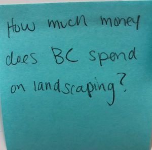 How much money does BC spend on landscaping?