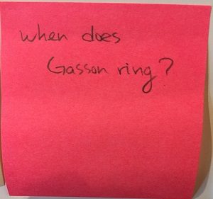 When does Gasson ring?