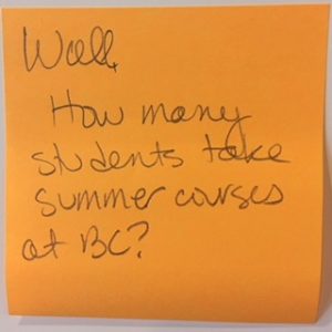 Wall, How many students take summer courses at BC?