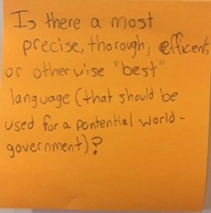 Is there a most precise, thorough, efficient or otherwise "best" language (that should be used for a potential world-government?)