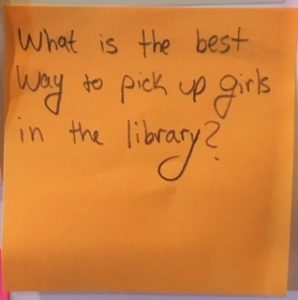 What is the best way to pick up girls in the library?