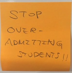STOP OVER-ADMITTING STUDENTS!!