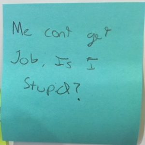 Me can't get job. Is I stupid?