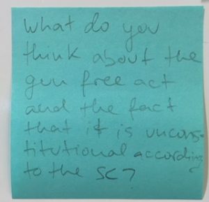 What do you think about the gun free act and the fact that it is unconstitutional according to the SC?