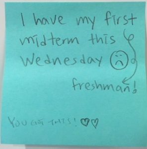 I have my first midterm this Wednesday :( freshman! [you got this!