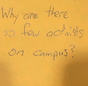 Why are there so few activists on campus?