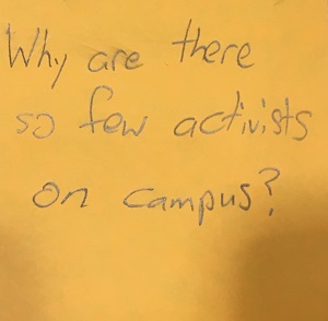 Why are there so few activists on campus? – The Answer Wall