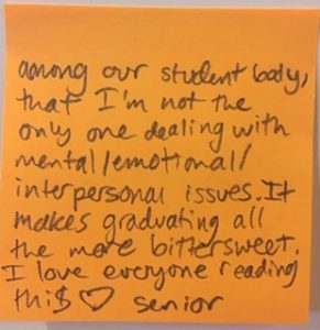 ...among our student body, that I'm not the only one dealing with mental/emotional/interpersonal issues. It makes graduating all the more bittersweet. I love everyone reading this!