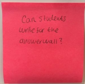 Can students write for the answerwall?