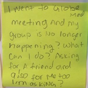 I went to Globe Med meeting and my group is no longer happening? What can I do? Asking for a friend and also for me to I'm asking?