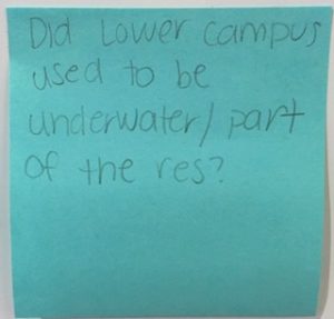 Did lower campus used to be underwater/part of the res?