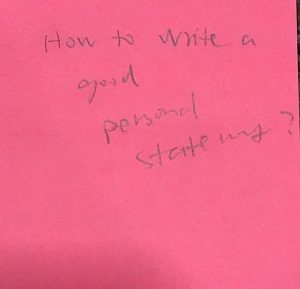 How to write a good personal statement?