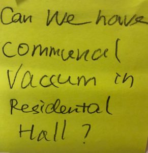 Can we have a communal vacuum in Residential Hall?