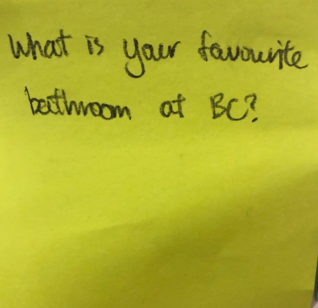 What is your favourite bathroom at BC? – The Answer Wall