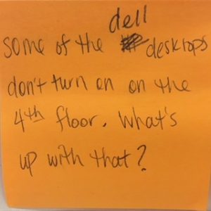 Some of the dell desktops don't turn on on the 4th floor. What's up with that?