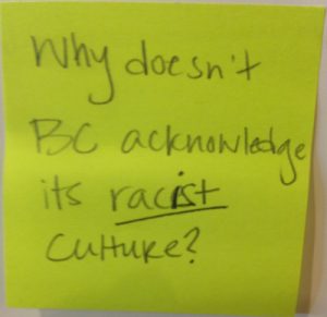 Why doesn't BC acknowledge its racist culture?