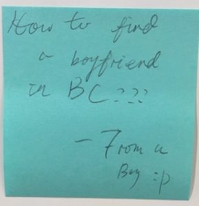 How to find a boyfriend in BC??? - From a Boy :P