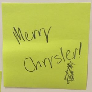 Merry Chrysler! [drawing of Christmas tree]