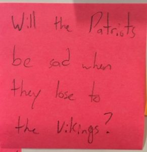 Will the Patriots be sad when they lose to the Vikings?