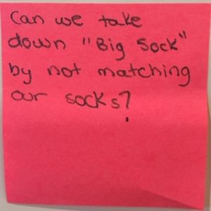 Can we take down "Big Sock" by not matching socks?