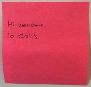 Hi welcome to Chili's.