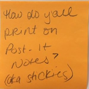 How do y'all print on Post-it Notes? (aka stickies)