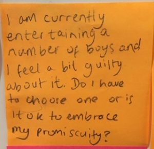 I am currently entertaining a number of boys and I feel a bit guilty about it. Do I have to choose one or is it ok to embrace my promiscuity?