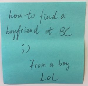how to find a boyfriend at BC ;) From a boy LOL