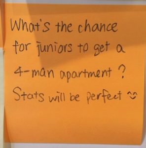 What's the chance for juniors to get a 4-man apartment? Stats will be perfect :)