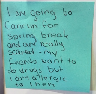 I am going to Cancun for spring break and am really scared - my friends want to do drugs I am allergic to them