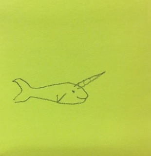 [Drawing of a narwhale]
